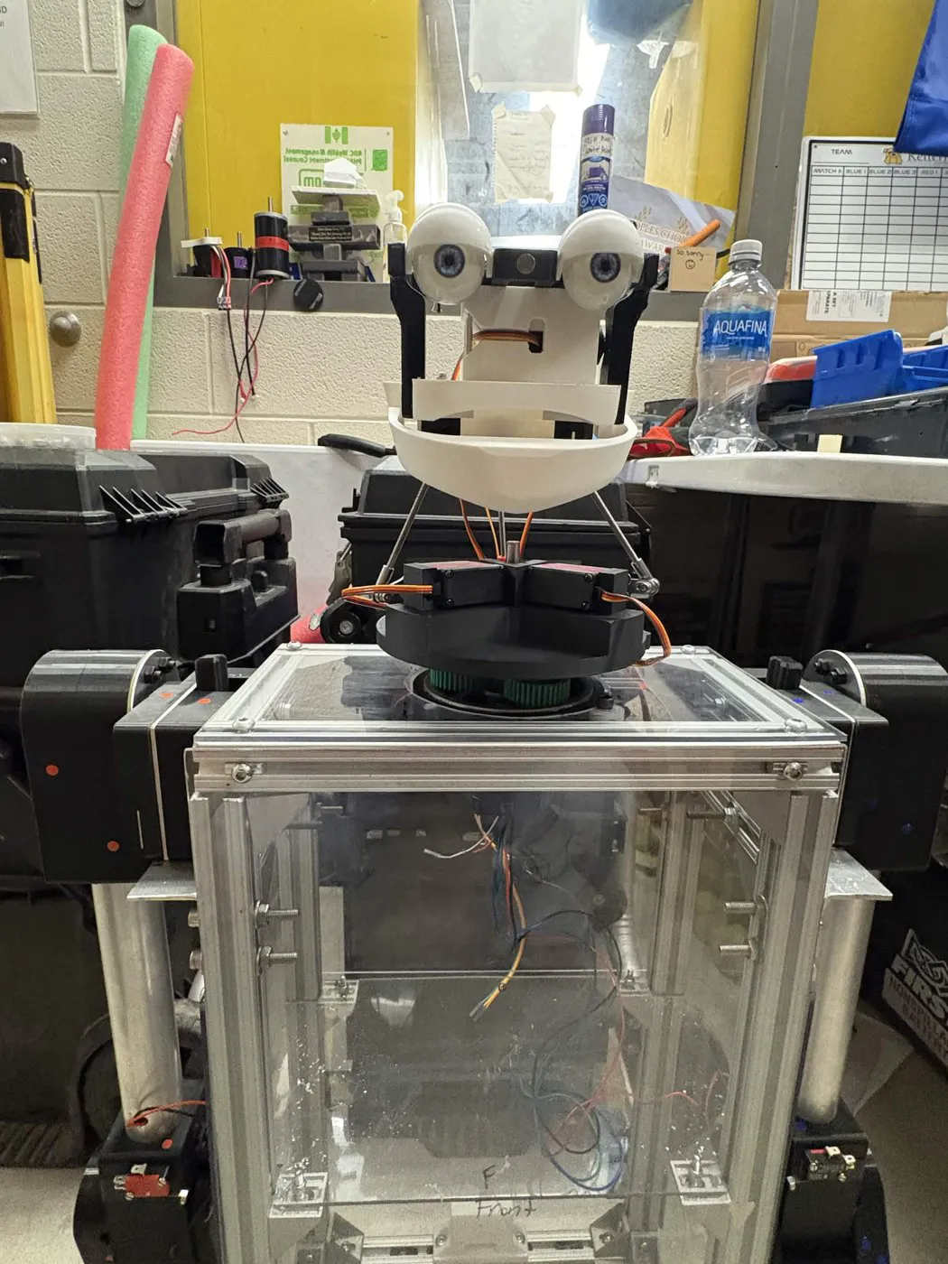 The finished neck and head mounted on the Baker Bot torso